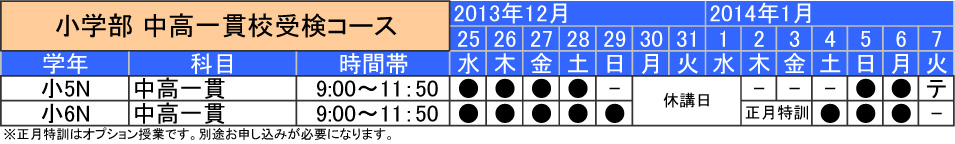 小学部　公立中高一貫コース