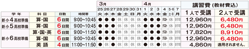 高校受験準備コース